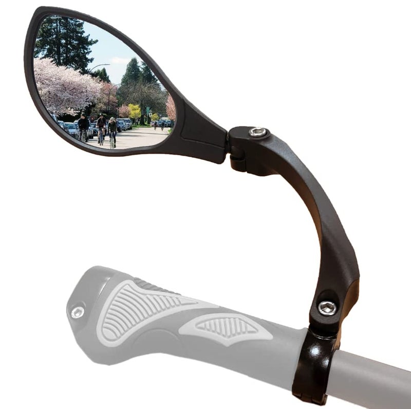 Hafny New Handlebar Bike Mirror, HD Blast-Resistant, Safe Crystal Clear Glass Mirror, Adjustable Rotatable, Rearview Mirror, Bicycle, HF-M902LS-FR01 - Image 1